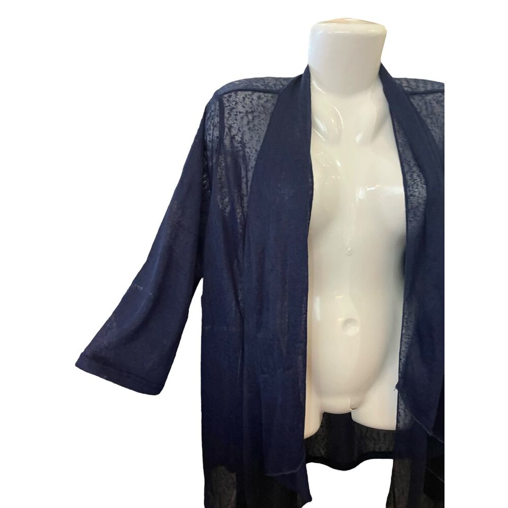 Slinky Brand Women's Navy Open Front Lightweight Sweater Cardigan | Size Small - Picture 8 of 12
